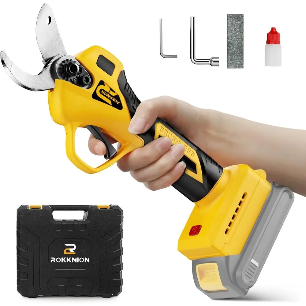 

Electric Pruning Shears or 20V Battery, 1.2in(30MM) CordlElectric Pruner With BrushlMotor，Tree Pruner Branch Cutter with SK5 Bla