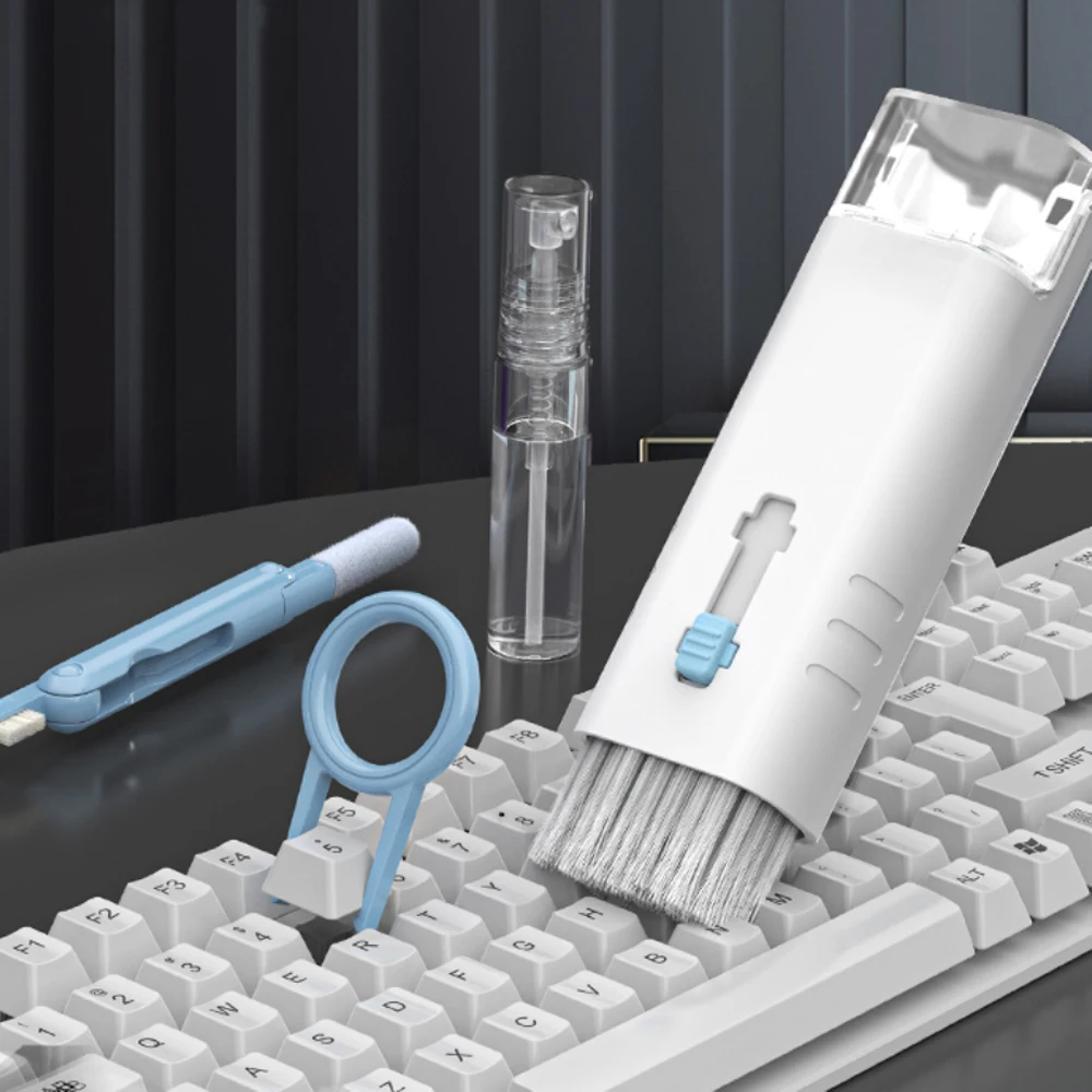 ทําความสะอาดหน้าจอหลายสี 7-in-1 ชุดทําความสะอาด 7-in-1 PULLER ชุดหูฟังโทรศัพท์ทีวีคอมพิวเตอร์หน้าจอแปรงทําความสะอาดคีย์บอร์ด