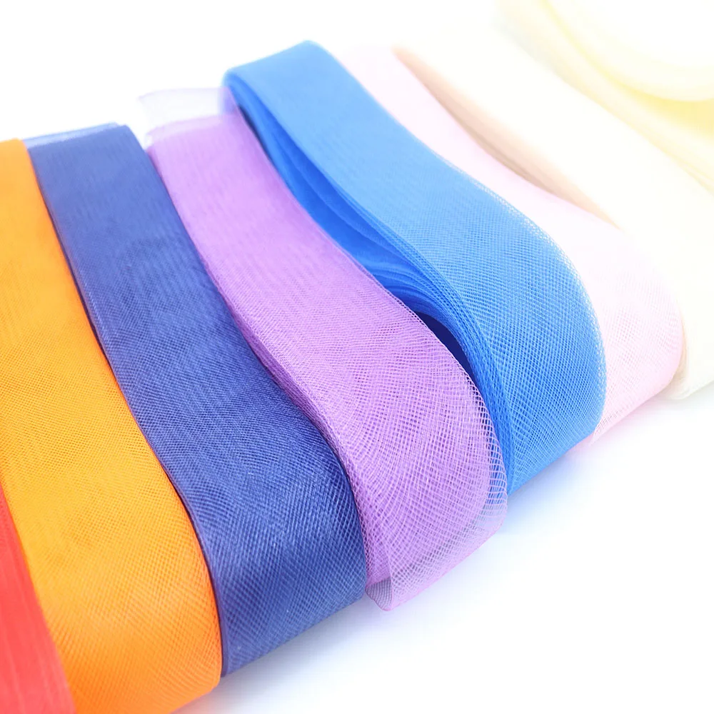 25/50/100/200yard Heavy Duty Stiff Polyester Horsehair Crinoline Mesh Braid Fray Resistant For Boning Sewing Wedding Gown Skirt