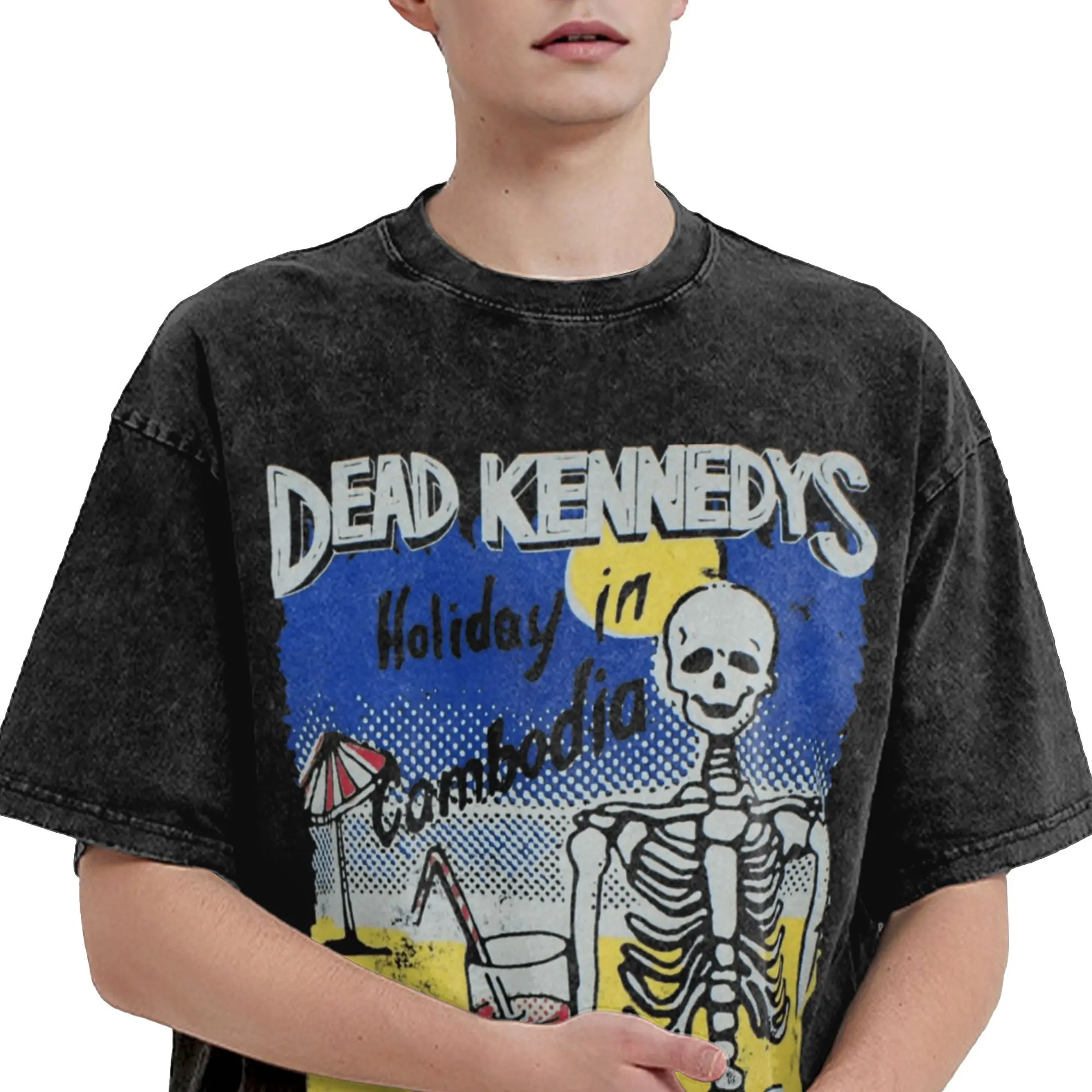 المتضخم غسلها تي شيرت ميت كينيدي عطلة في الكمبوديا بسيط تي شيرت الجدة التي شيرت للرجال الصيف Y2K مضحك بلايز عادية