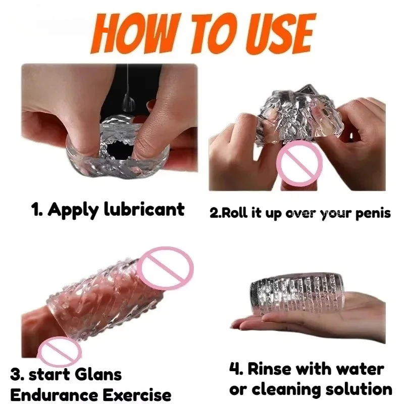 Male Masturbator Glans Exercise Sucking Pocket Pussy Transparent 9cm Masturbation Cup Penile Massager Sex Toys for Men Blowjob view 2