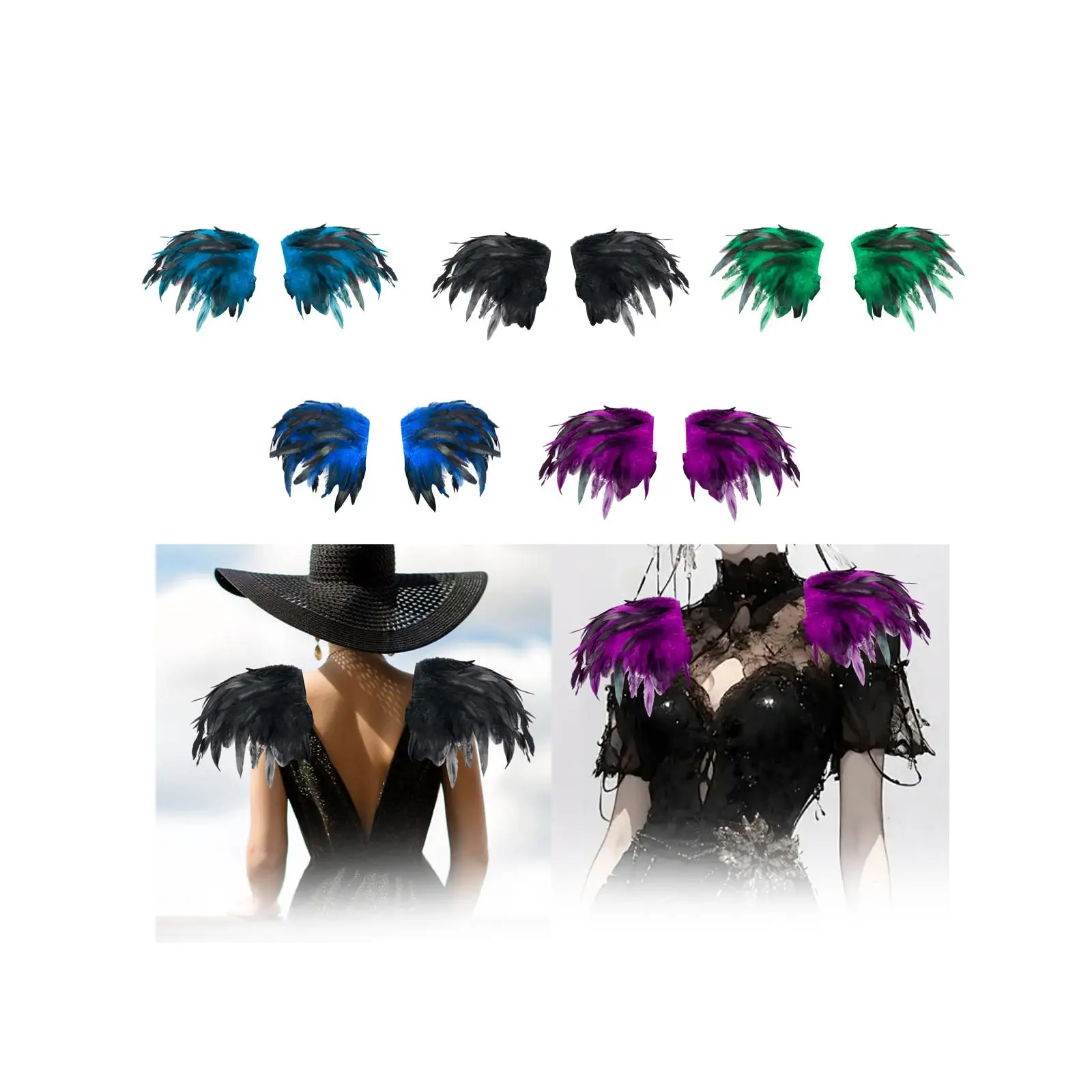 

Накидка с перьями, шаль, готический многослойный перо с плечами, воротник, карнавальный костюм для косплея, вечеринки, Хэллоуина, фестиваля, маскарада