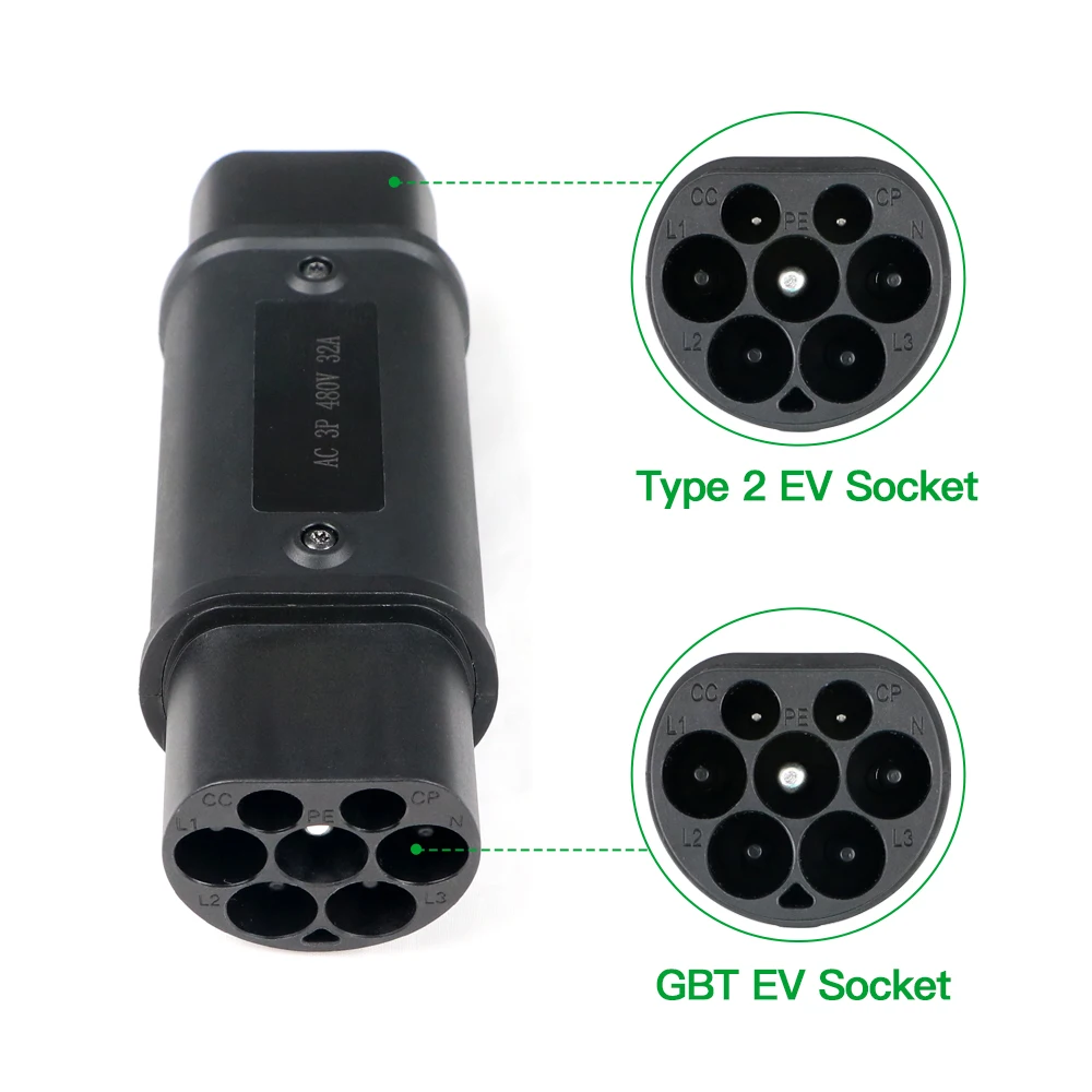 ISIGMA EVcharger Type2 to GBT Adapter 22KW /32A Electric Vehicle ChargerUse for China Standard Vehicles Charging