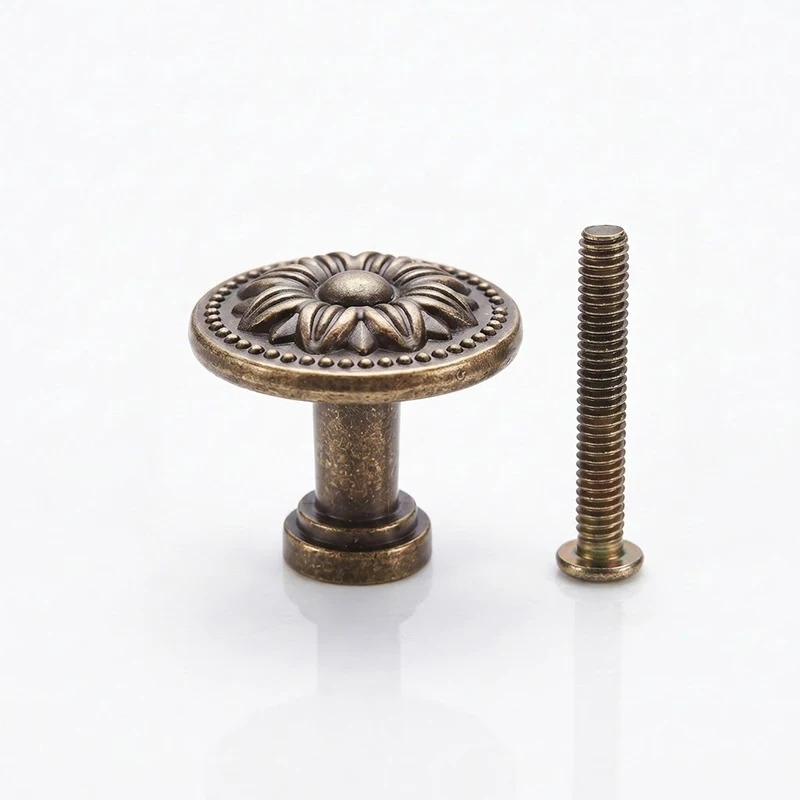 Antique Bronze Sunflower Knobs 10+10 Total 20Pcs