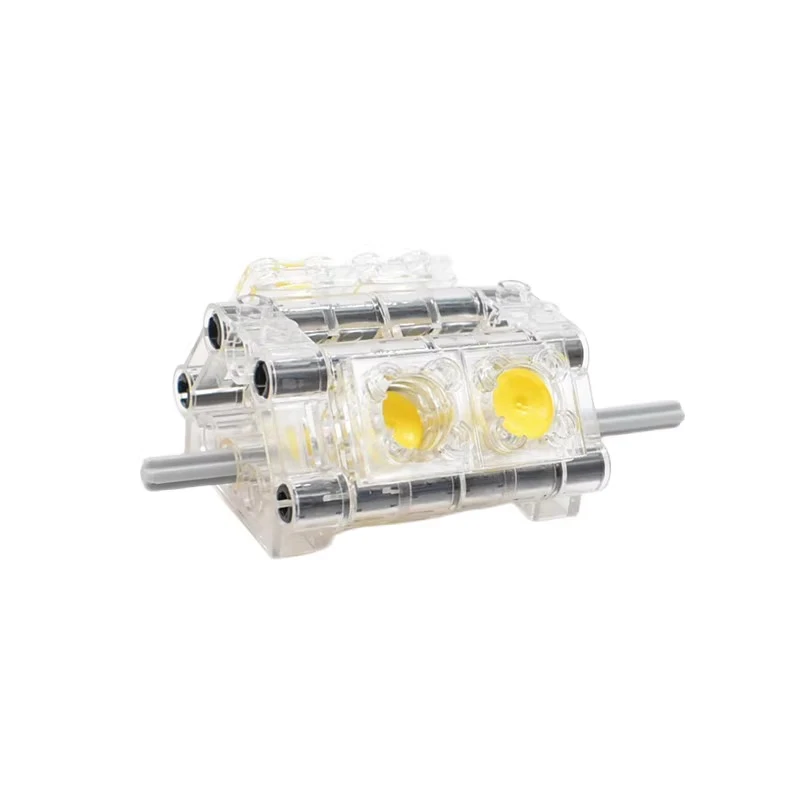 Simulatie V4 Motor Dynamisch Model Pneumatische Cilinder Technologie Bouwsteen Onderdelen Assemblage Educatieve Baksteen Auto Accessoires