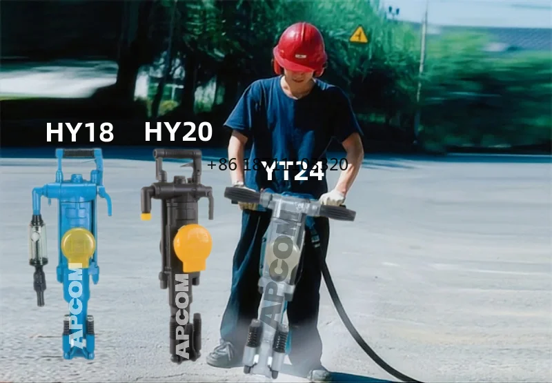 APCOM Y24 YT27 YT28 YT29 portable HANDHELD pneur matic pneurmatic Hand Held  Rock Drill Jack Hammer Breaker Machine Drilling Rig