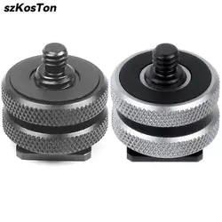 Camera Hot Shoe Mount Adapter to 1/4 Inch Cold Shoe for DSLR Mirrorless Camera Cage Rig Smartphone Extension Accessories