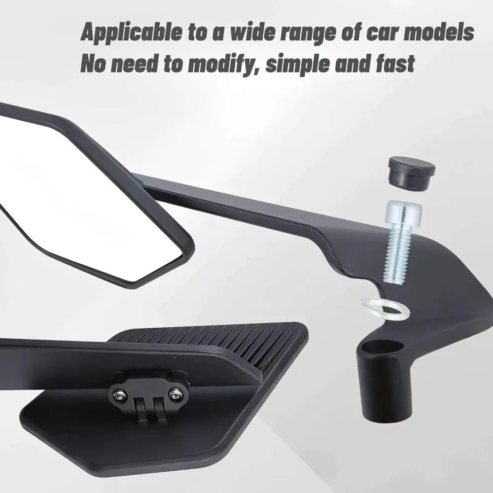 General Motorcycle Windshield Adjuster - 360° Rotating Rearview Mirror Cruiser, ATV, Scooter (Aerodynamic Aluminum Alloy)