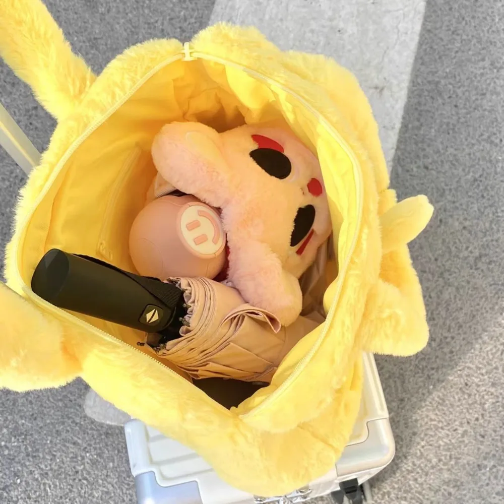 Pluche SpongeBob Schoudertas Grote Capaciteit Handheld Boodschappentas Leuke Anime Cartoon Studententas Meisje Verjaardagscadeaus Speelgoed