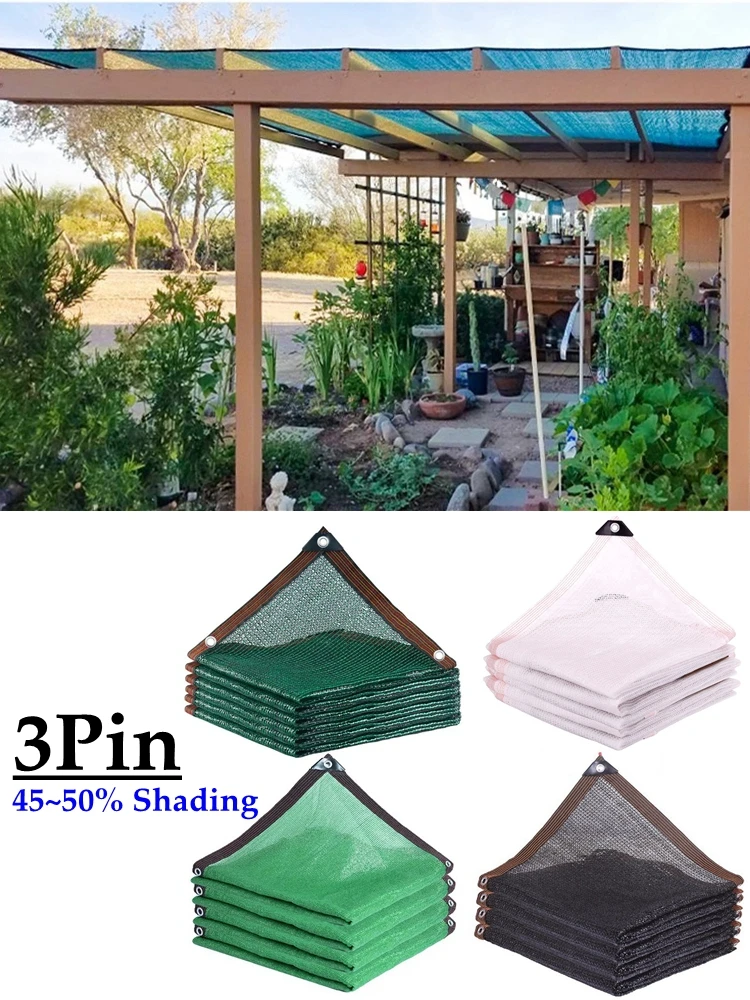 4 Colors 3Pin 50% Shading Garden Anti UV Black White Dark Green HDPE Sun Shade Net Bonsai Outdoor Succulent Plants Cover Mesh