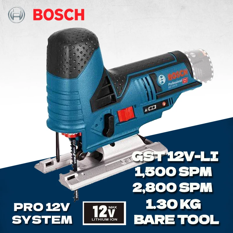 BOSCH GST 12V-Li Professional Cordless Jig Saw Bare Tool Woodworking Cutting Machine Handheld Curved Saw GST12V-LI Power tool