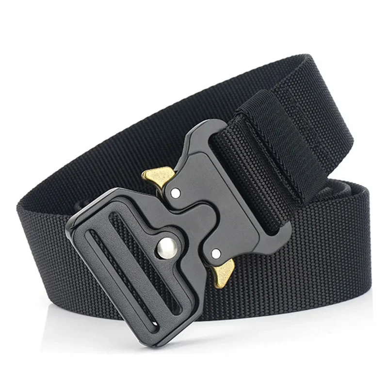 Nieuwe Mannen Militaire Tactische Riem Quick Release Magnetische Gesp Leger Outdoor Jacht Multi Functie Canvas Nylon Taille Riemen Riem