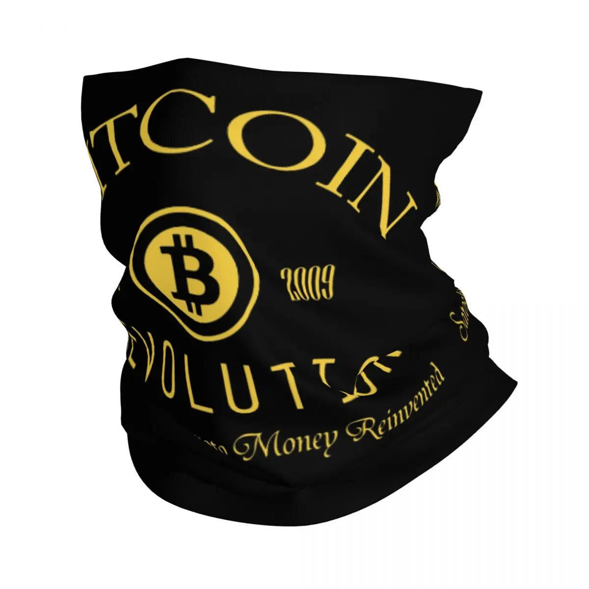 Bitcoin Revolution Crypto Currency Bandana Neck Gaiter Printed Balaclavas Wrap Scarf Warm Headwear Fishing Unisex Adult Outdoor