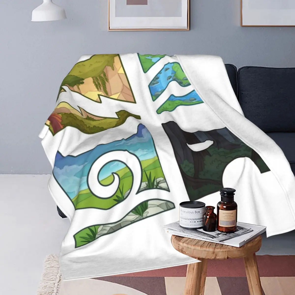 Classic Four Warriors Warrior Cats Logo Blankets Soft Warm Flannel Throw Blanket Cover for Bed Living room Travel Home Couch