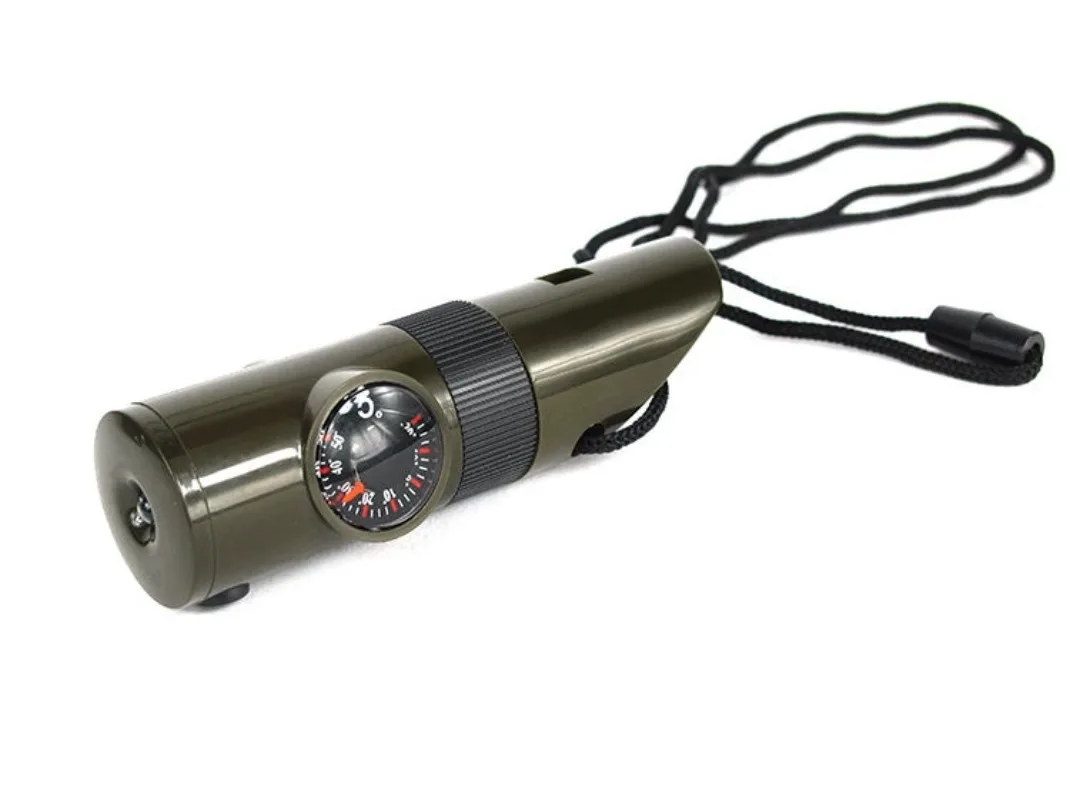 Wilderness Whistler 7in1Multi-Tool : SOS Survival Beacon Outdoor Carry-on EDC