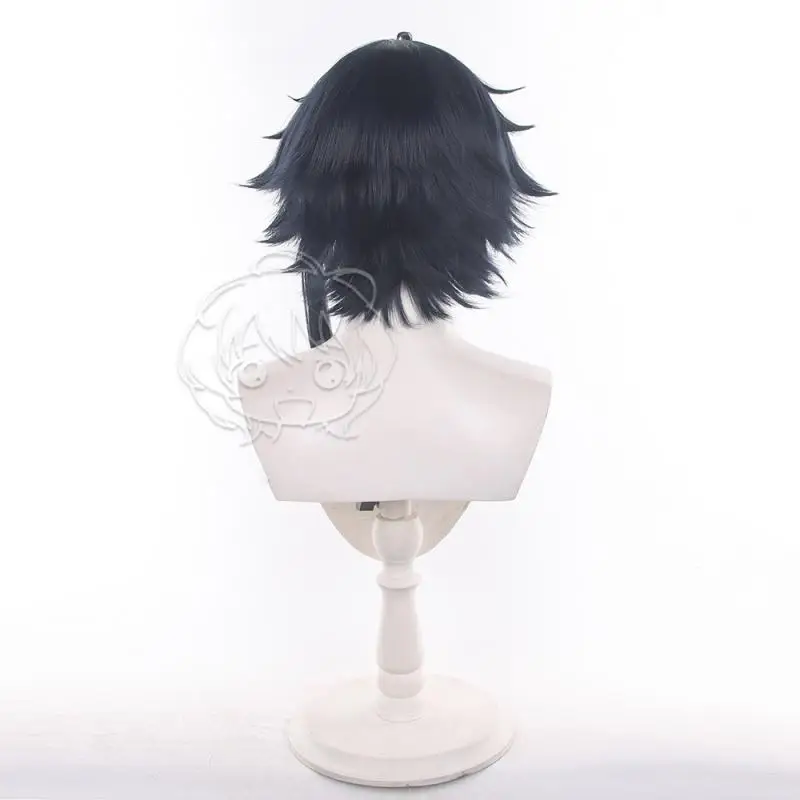 Anime Arknights Vigil Herren Cosplay Perücken Kostüme Kopfbedeckung 40cm Lange Simulierte Kopfhaut Dicke Gemischte Voluminöse Langhaar-Perücken – Detail 6