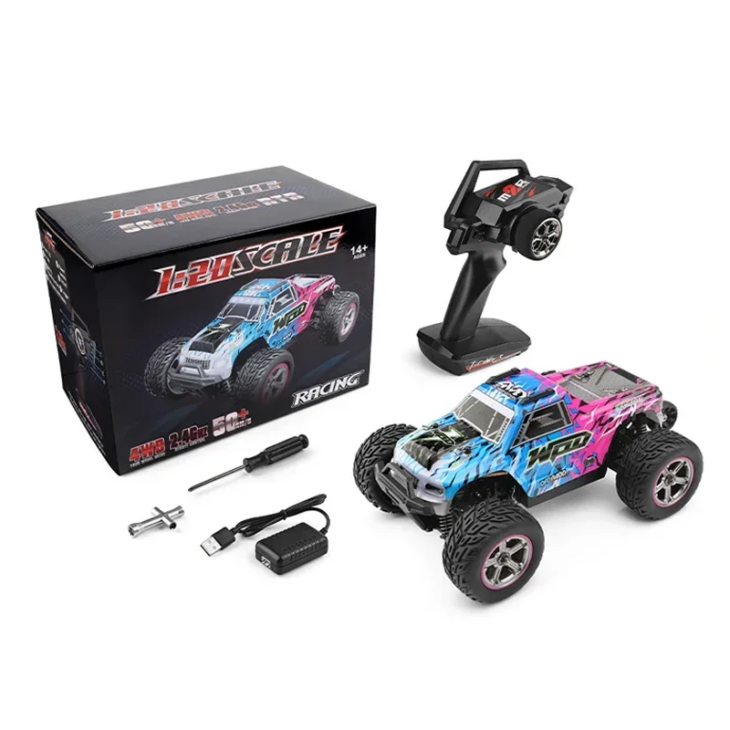 News WLtoys 204006 1/20 Small 4x4RC  with Led Lights 2.4G 4WD 50Km/H Metal Chassis Electric High Speed Off-road Drift