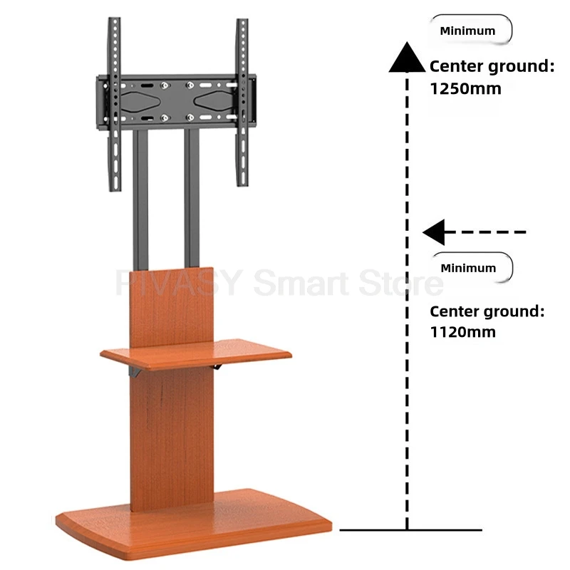 Rolling Stand Mobile TV Cart on Wheels for 32-65 Inch Flat Screen Height Adjustable Portable Floor TV Holder with Storage Tray
