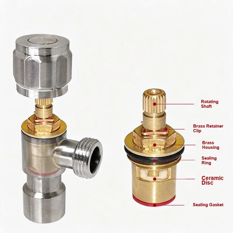 Stainless Steel Triangle Valve Four-way Outlet Valve Engineering School Water Heater Inner Wire Angle Valve