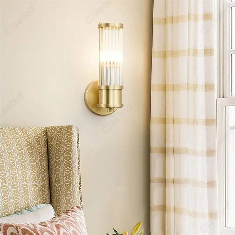 

Modern Creative Simple LED European Crystal Wall Lamp Living Room Study Bedroom Bedside Decorative Lighting Lamps