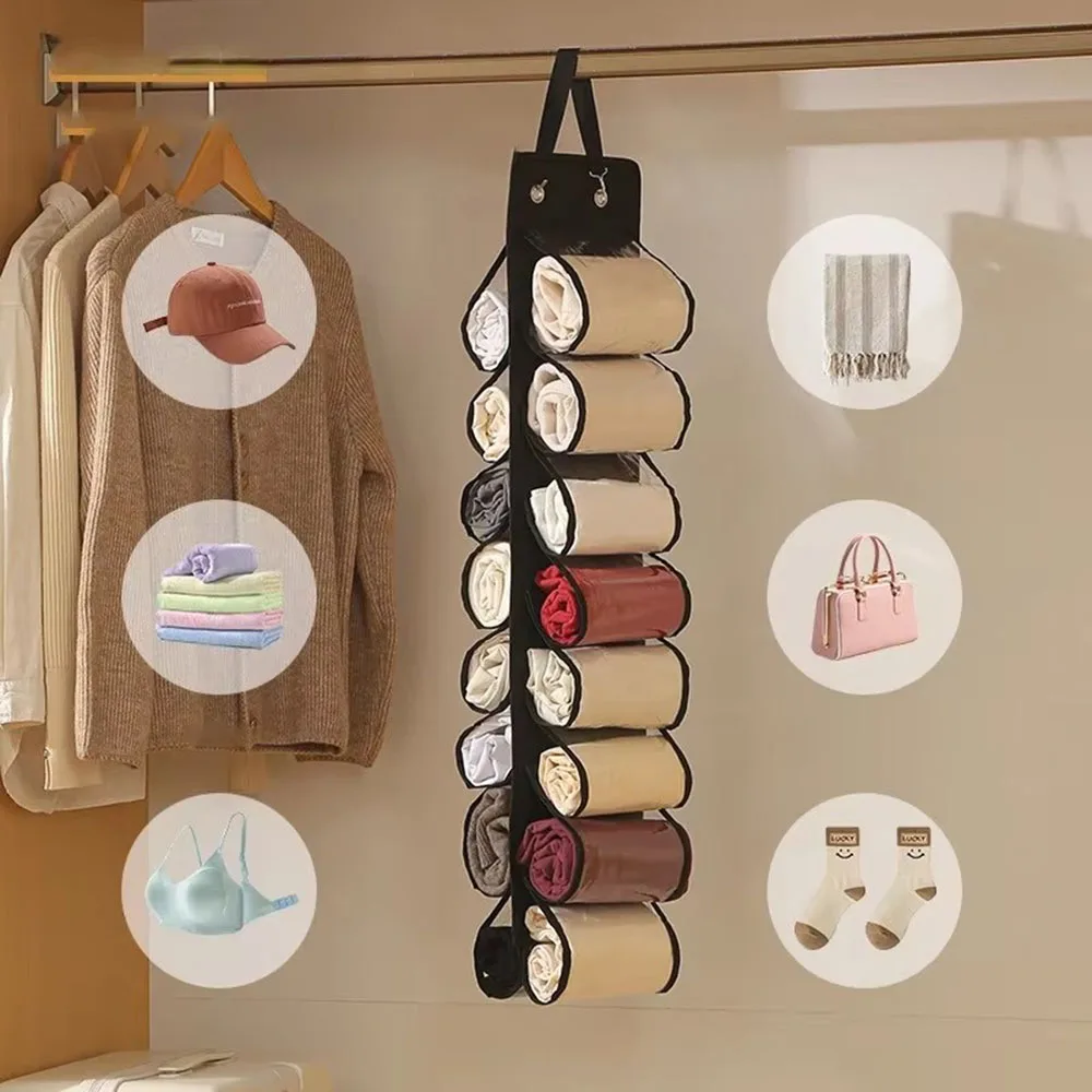 Yoga Clothes Storage Bag Leggings Storage Organizer Underwear Organizer Hanging Bag for Wardrobe Storage Underwear Accessories