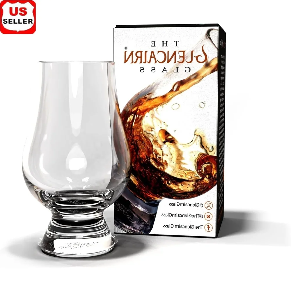 

Crystal Whisky Glass Set of 2 Gift Carton Lead-Free Snifter Glasses Unique Design Bourbon Scotch Brandy Tequila Rum