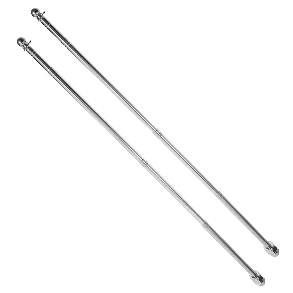 

2pcs Motorcycle Flagpole Retractable Portable Bike Handlebar Flag Pole Space-Saving Sturdy Compatible Telescopic Cycling