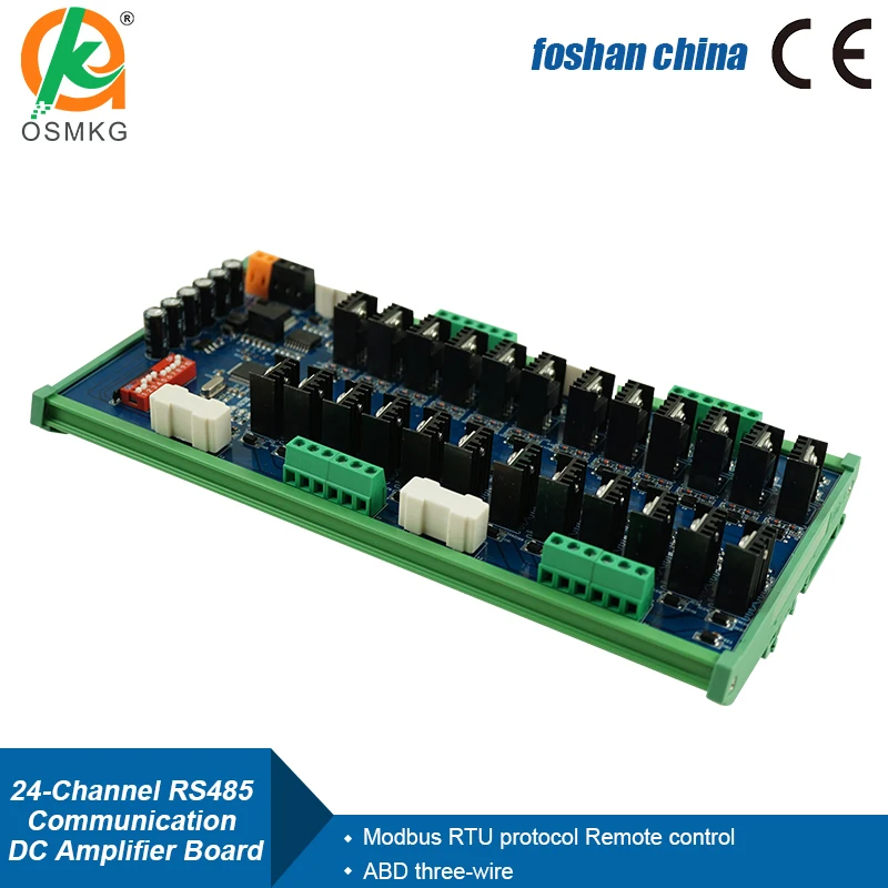 AoShangMing 24-Channel RS485 Communication Expansion DC Amplifier Board Modbus Protocol Data Collector With Timeout Detection