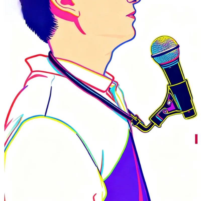 전문가용 조절 가능한 목걸이형 마이크 홀더 잠금 클립 핸즈프리 마술 공연 소품 (가수 무대 마술 쇼 트릭용)