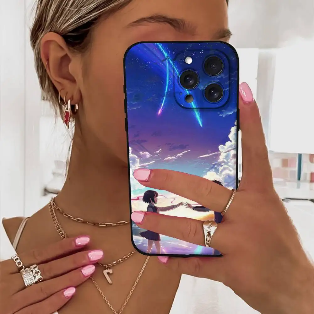 اسمك انمي ياباني جراب هاتف آيفون 17 16 15 14 13 12 11 برو ماكس ميني X XR XS زائد غطاء