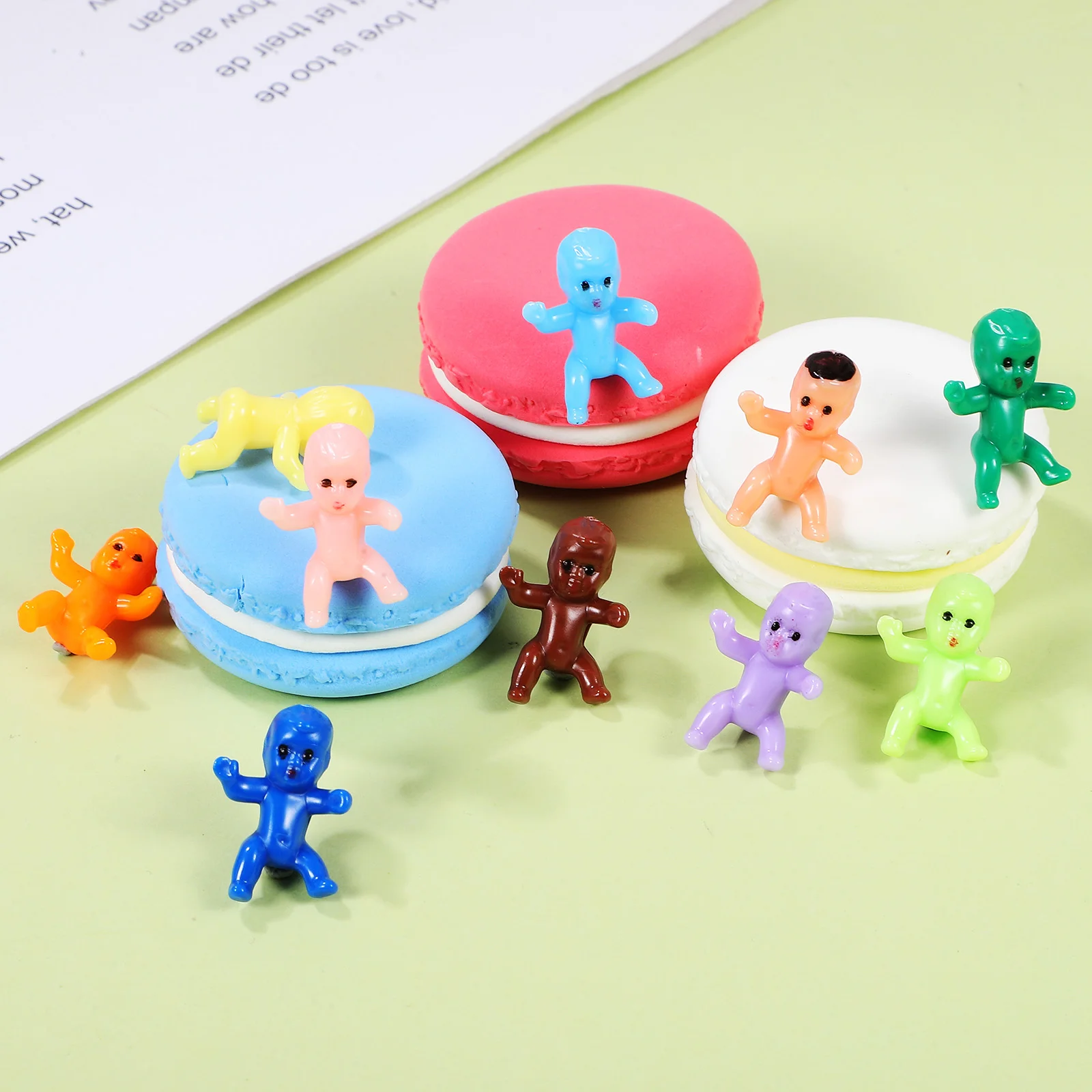 100 Pcs Baby Shower Decorations Little Mini Ducks Party Favor Miniature Plastic Babies Dolls Minibabys