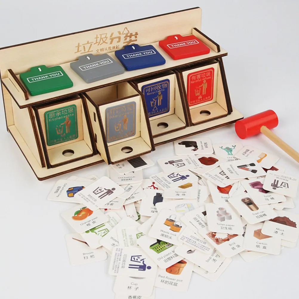 

Набор для обучения детей: деревянная игра-сортировщик мусора для развития креативности, мышления и навыков наблюдения