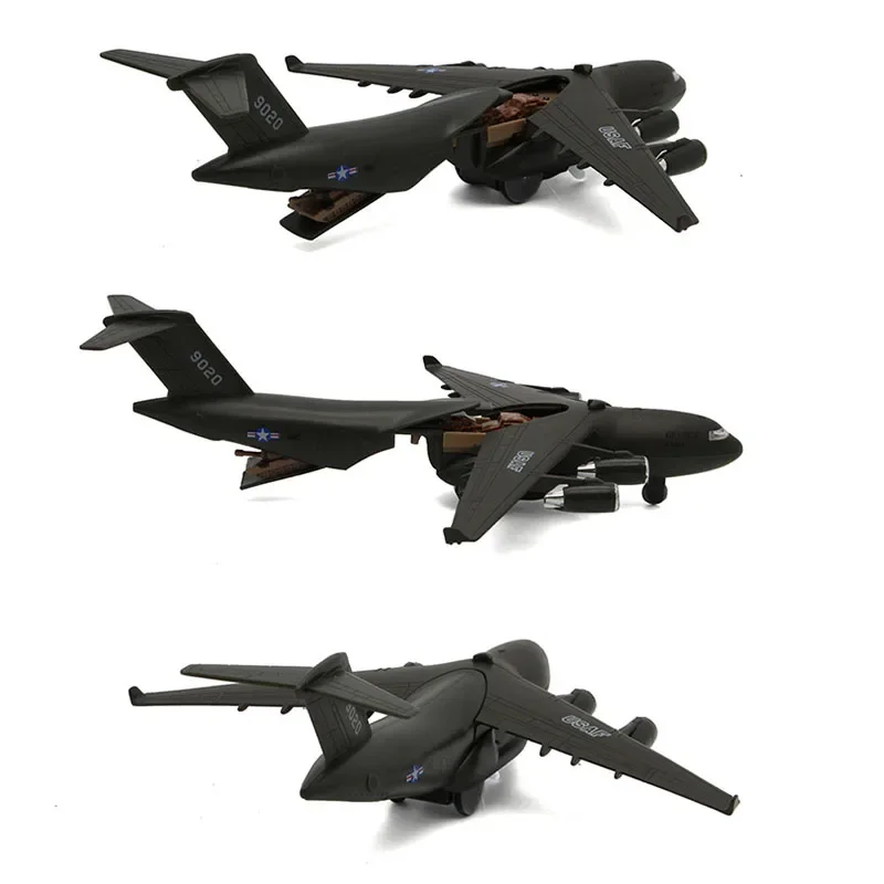 C17 Alloy Diecst Transport Aviation Simulation Pull Back Light Sound Aircraft Model Kids Toys For Boys