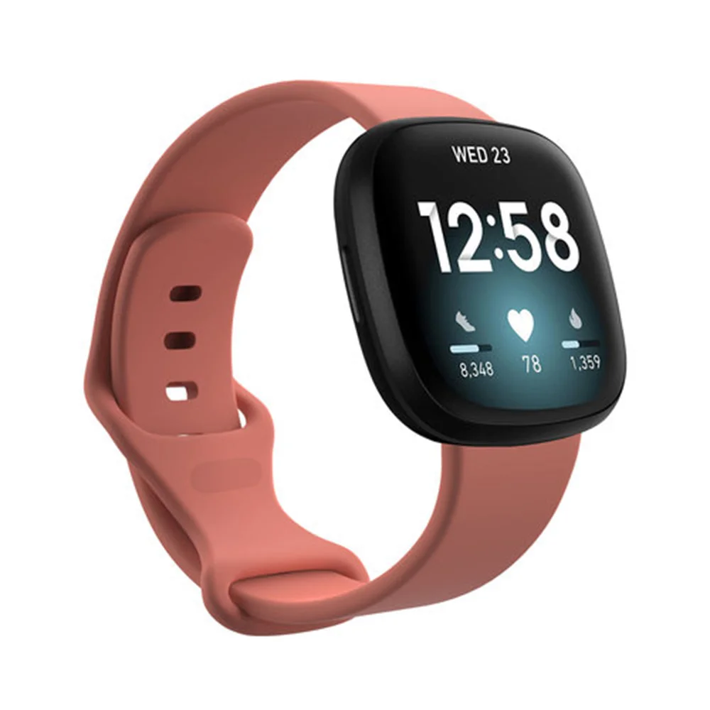 Correa de silicona duradera para reloj Fitbit Versa 3, pulsera ajustable de un solo Color para Fitbit Sense