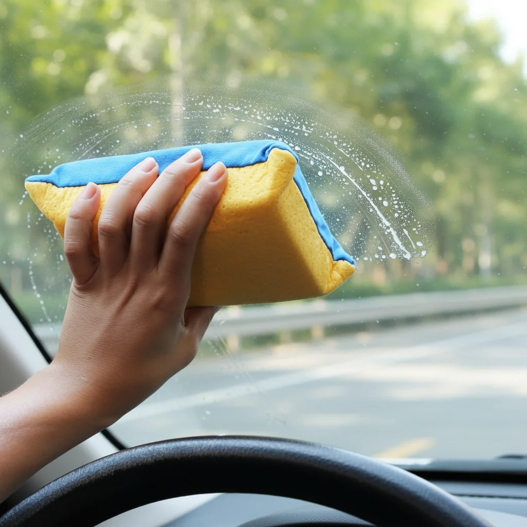 Super Absorbent Defogging Sponge Set 3Pcs for Cars Mirrors Glass Easy to Clean Non-Marking