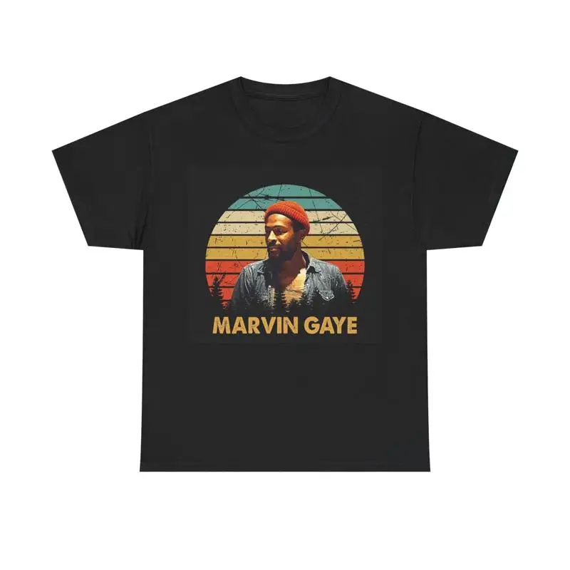 تي شيرت Marvin Gaye Vintage R n B جرافيك للجنسين من القطن الثقيل #1