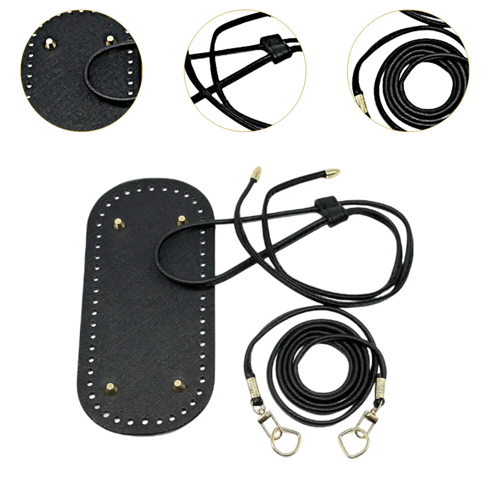 Crochet Bag Bottom with Shoulder Strap Drawstring for Shoulder Bags Tote Bag