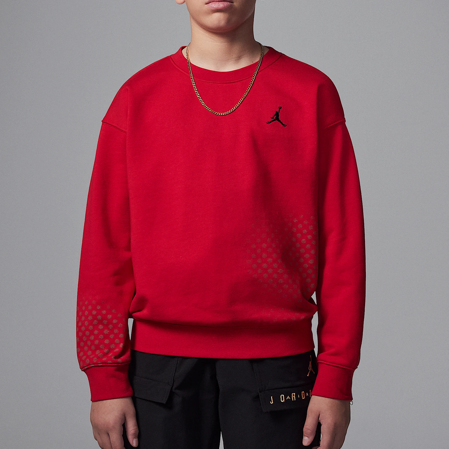 

Официальный оригинальный теплый свитшот Nike JORDAN Big Kids с вязаным узором и круглым вырезом IF3740-687