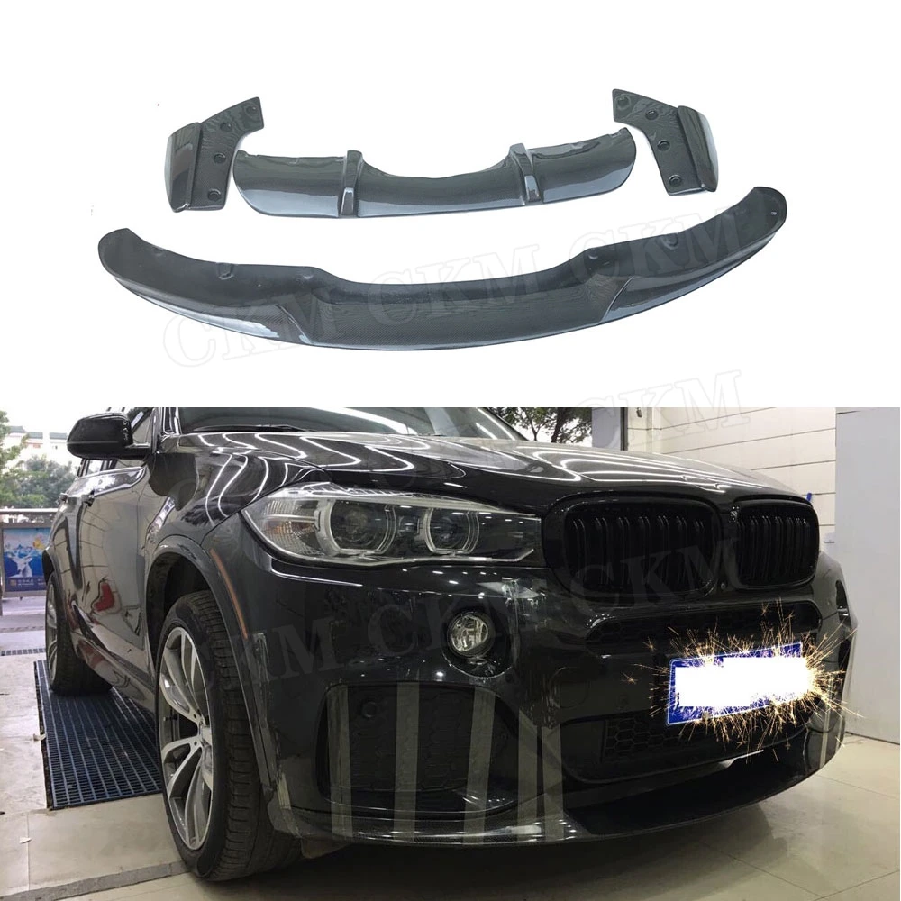 

CKMUUER углеродное волокно для BMW X5 F15 M-Tech M Sport 2014-2018 передний и задний диффузор для губ, сплиттер, спойлер, FRP, украшение на бампер
