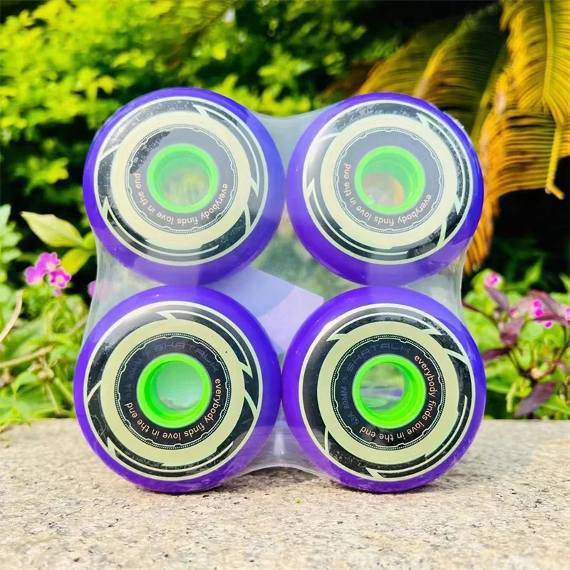 4/8 All-meat 83A Professional FSK Wheel with Cool Purple Color 68mm 72mm 76mm 80mm Slalom Inline Skates Wheel Tires 68 72 76 80