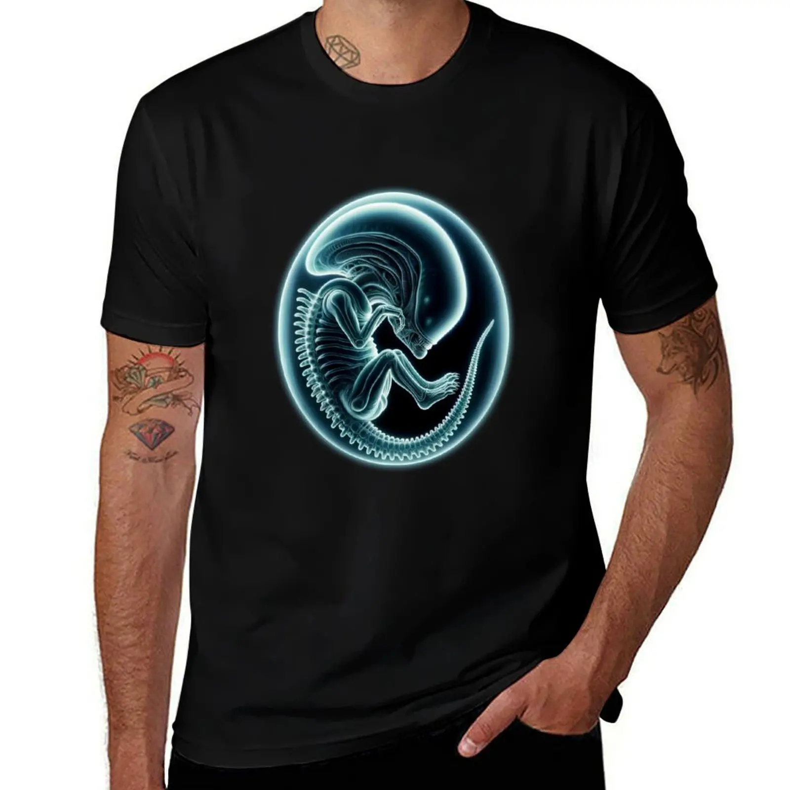 

Alien x ray T-Shirt Novelty Print Casual Tee Shirt