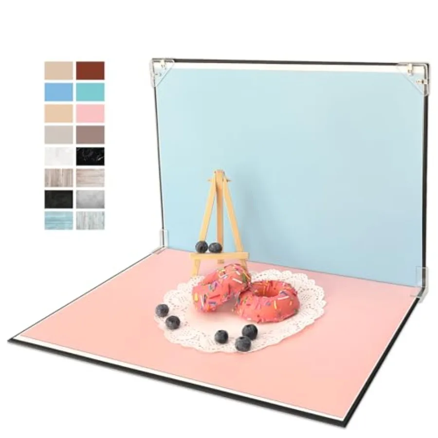 

Food Photography Backdrop Board with 8PCS 16Patterns Small Portable Photo Setting Casual Item Photography 16.5 11.5 Inch Kit Ph