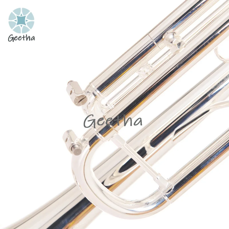 Instrument de trompette professionnel plaqué argent sculpté à la main B-flat Grade de Performance argent