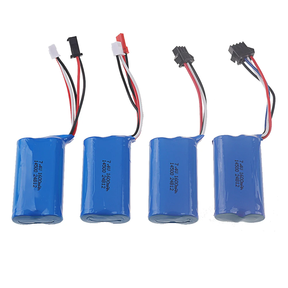 14500 1S 2S 3.7V 7.4V 1600mAh Li-ion Battery For Electric Toys water bullet gun toys accessory Battery with SM JST SM3P SM4P