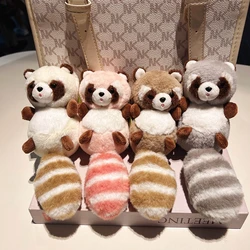 Plush Big Tailed Raccoon Charm Keychains Lovely Ornament Women Car Keyring Backpack Handbag Charm Pendant Keys Holder