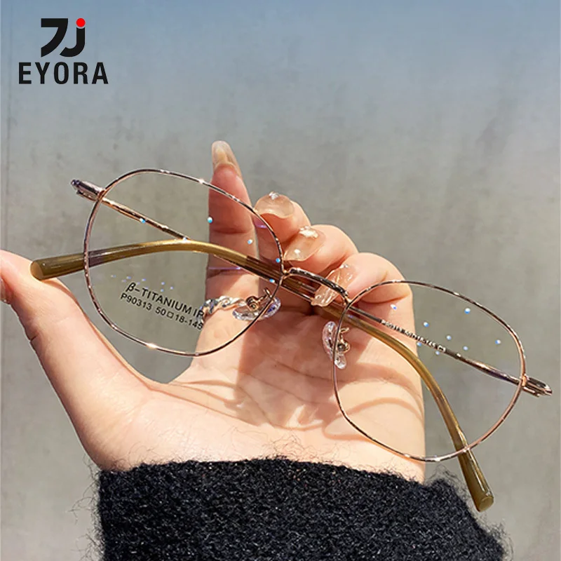EYORA خفيفة نحيل الوجه إطار كبير الحجم نظارات للقراءة مكافحة الضوء الأزرق قصر النظر نظارات النظارات الطبية اللونية