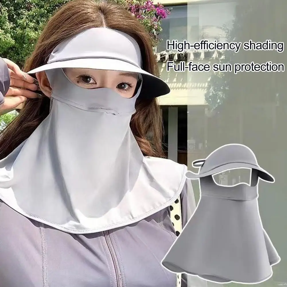 Upf50 Face Mask Sun Mask Sun Protection Mask for Women Full Face Wrapping Design Ice Silk Fabric Breathable Uv Shield Cycling