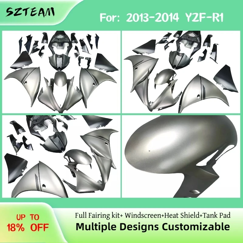 Prime Motorcycle Fairings YZF R1 2013 2014 Grey Tail Cover Aftermarket Hot Style Fairing Bodywork Kit for YAMAHA YZF-R1 13 14