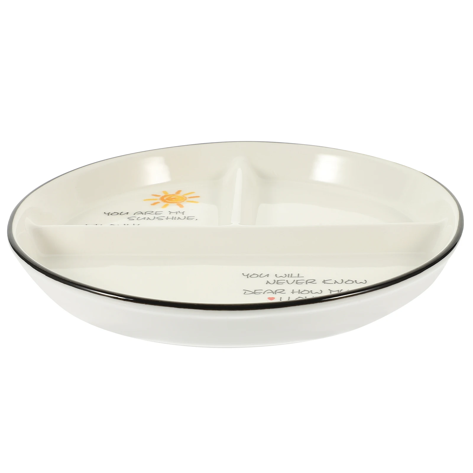

Ceramic Divided Plate Simple Design Smooth Surface Safe Food Serving Plate for Home Restaurant Dessert Fruit Snack Dinner