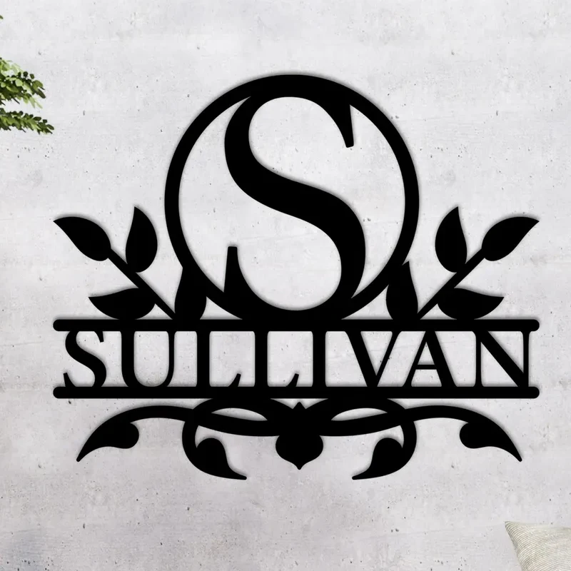 Custom Family Name Metal Sign, Personalized Monogram Wall Art, Outdoor Housewarming Gift, Patio Letter Plaque